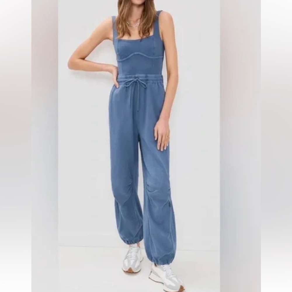 FP Movement by free people inbound Onesie Blue Jumpsuit women size L NWOT